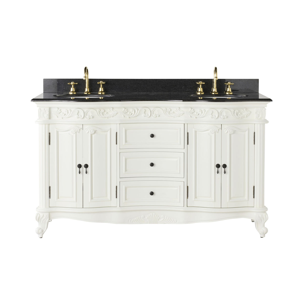 Rosette Granite Top Double Vanity White 1550mm
