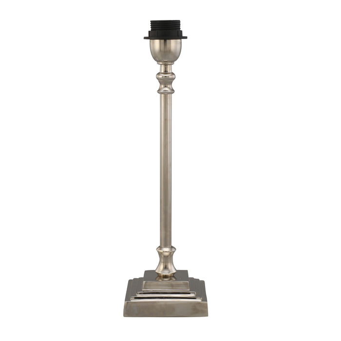 Charlton Satin Silver Metal Table Lamp Base 11x11x33cm