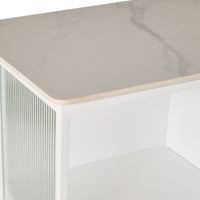Nero Kitchen Island Bench with Drawer White 120cm