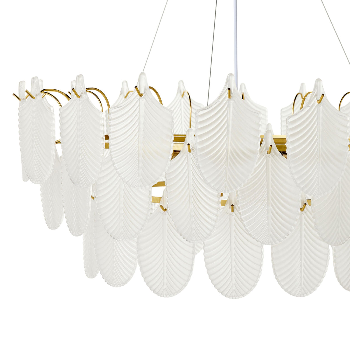 Greta Glass Leaf 11 Light Chandelier 21x75cm
