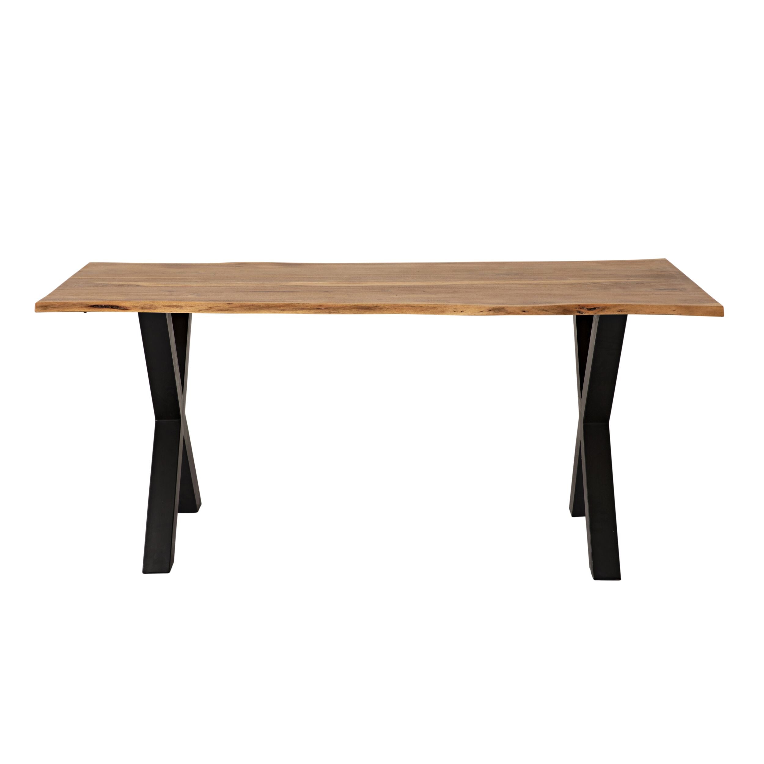 Live Edge Timber Dining Table with Cross Leg Base 180cm