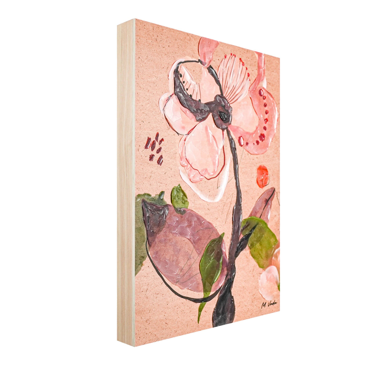Floral Study On Woodblock I 30x40cm