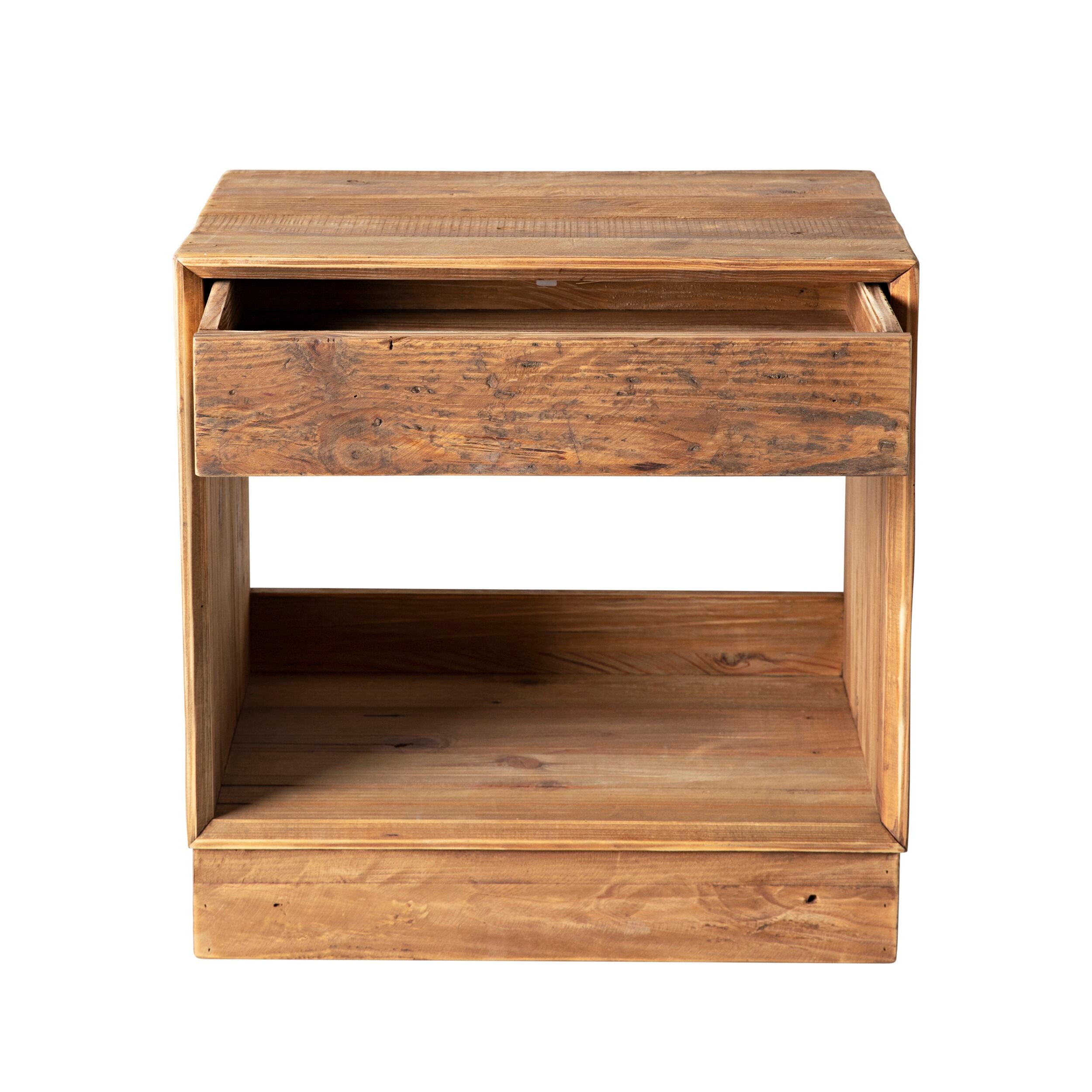 Kalise Reclaimed Timber Plinth Bedside Table