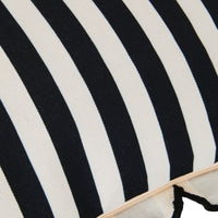 Aruba Scallop Edge Stripe Black Lumbar Cushion 70x35cm