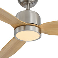 Solace 132cm Outdoor DC Fan - Satin Nickel with Natural ABS Blades