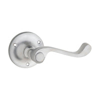 0797 Door Lever Milton Round Rose Pair Satin Chrome D63xP68mm