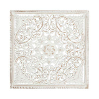 Frieze Square Hand Carved White Panel 90x90cm
