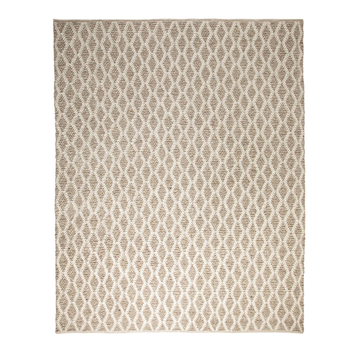 Braided Diamond Hand Woven Wool Blend Natural & Cream Rug 300x240cm