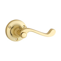 1007 Door Lever Milton Round Rose Pair Polished Brass D63xP68mm