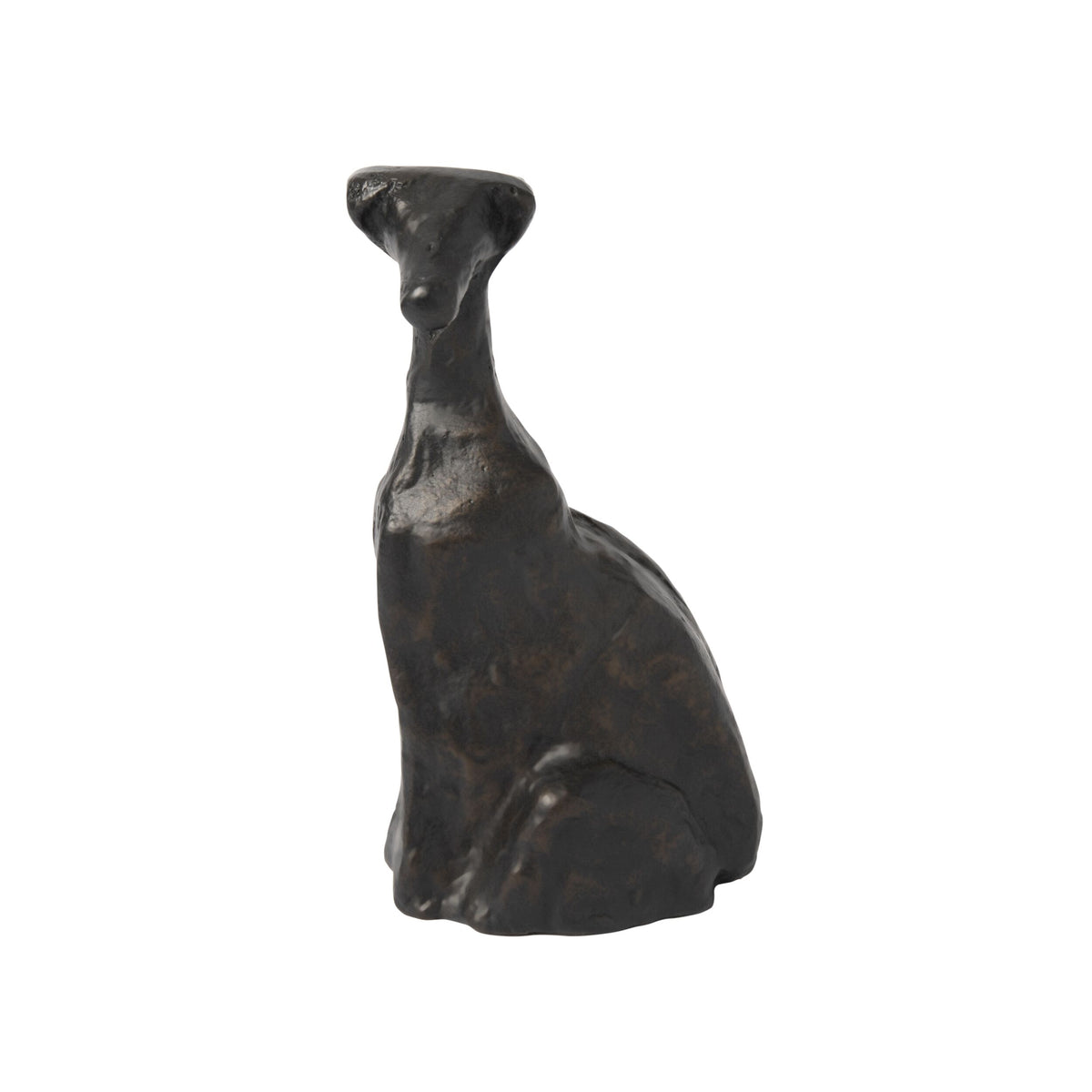 Atelier Animalia Sitting Whippet Statue Noir