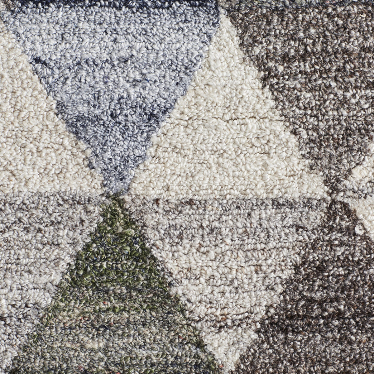 Geo Shaded Diamond Hand Tufted Blue & Cream Rug 240x150cm
