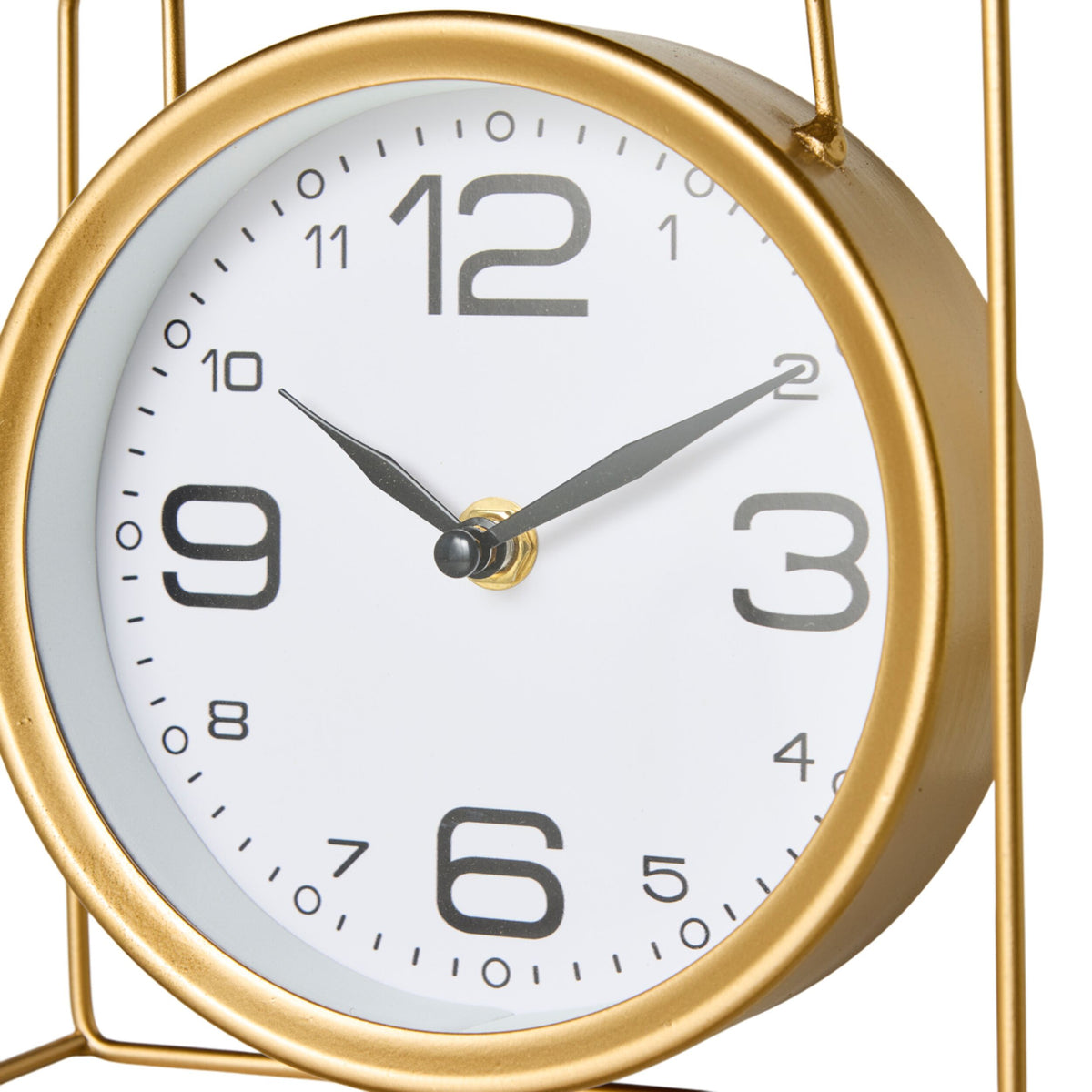 Caged Mantel Clock Gold 18x18x7cm
