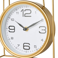 Caged Mantel Clock Gold 18x18x7cm