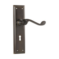 0787 Door Lever Milton Lock Pair Antique Brass H200xW50xP68mm