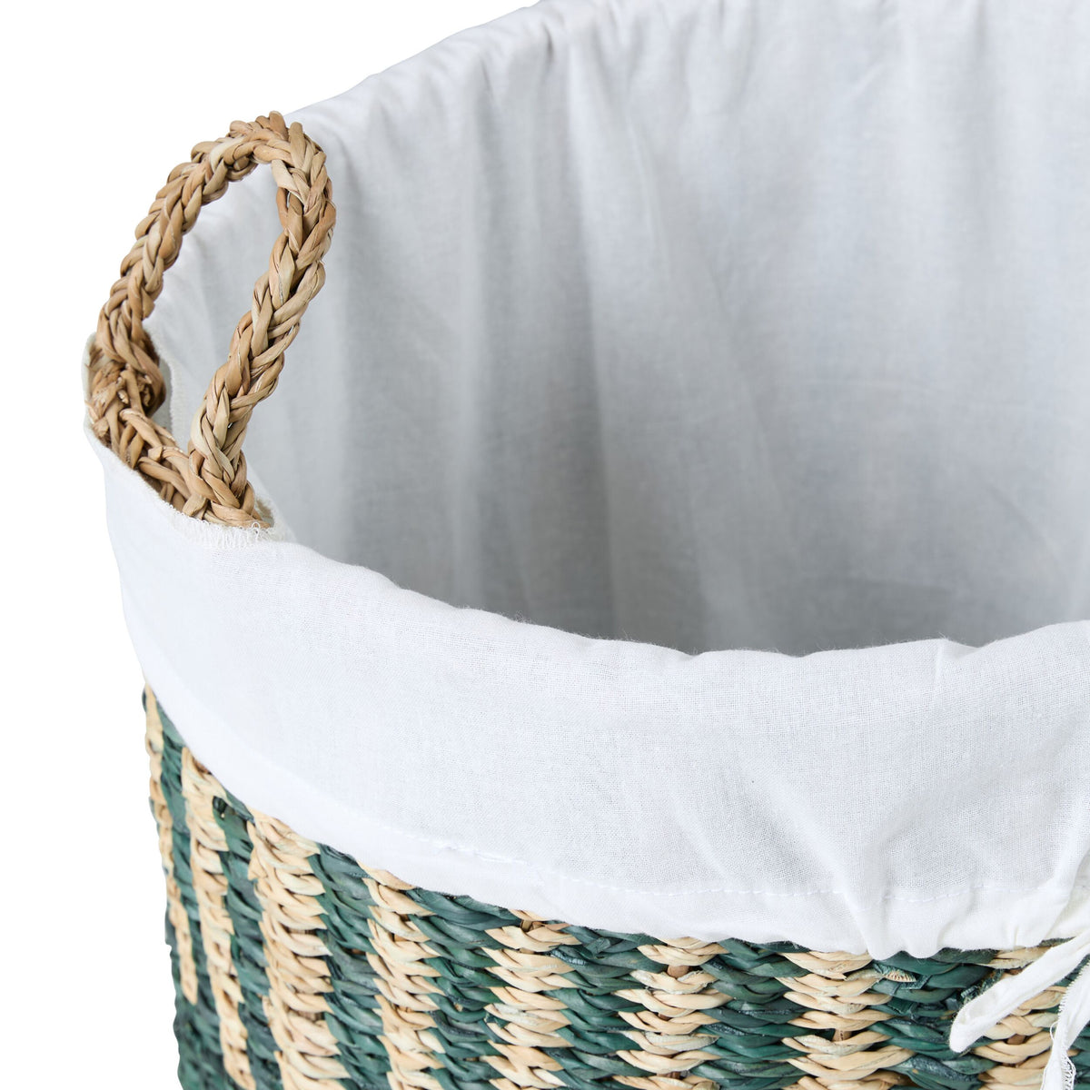 Elira Stripe Lined Laundry Basket