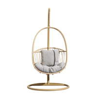 Byron Hanging Chair Natural/Taupe Grey Cushion