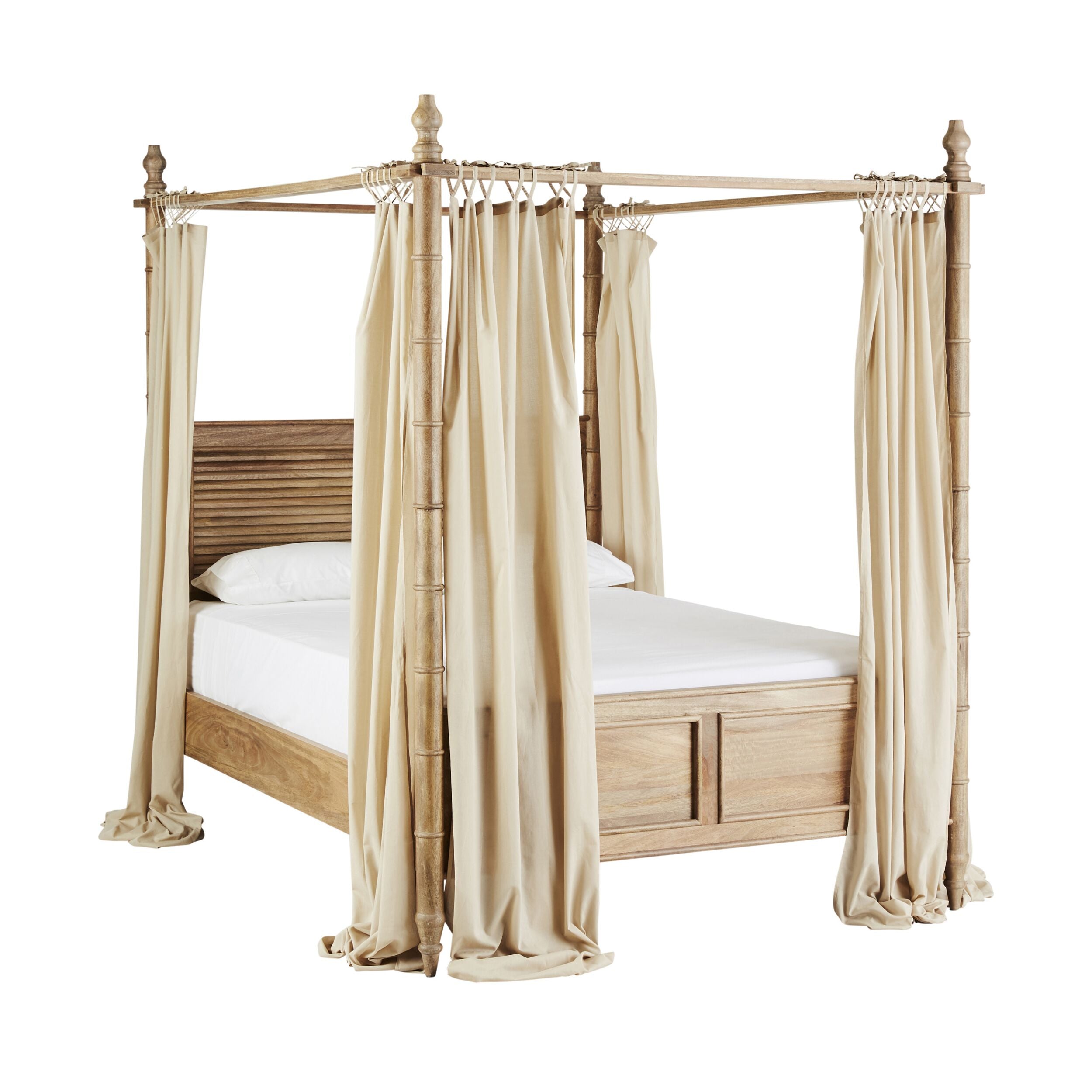 Hampton Mango Wood King Canopy Bed (NZ Super King)