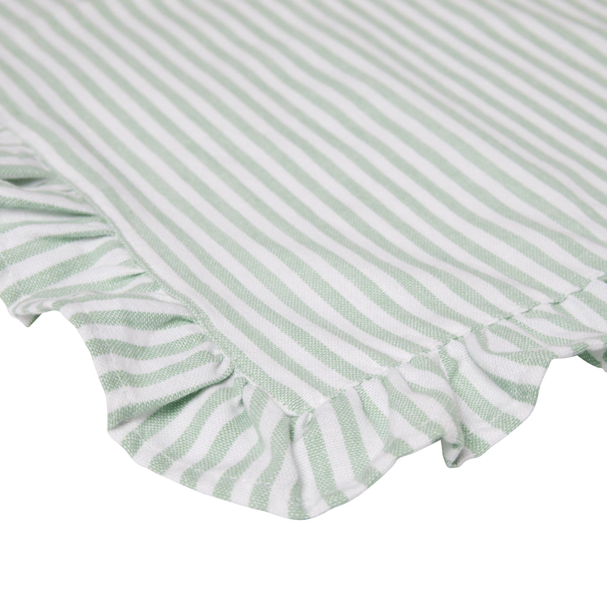 Marais Ruffle Stripe Napkin Pine Green