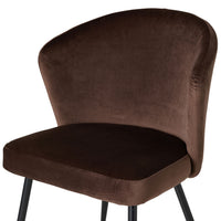 Cole Velvet Dining Chair Chocolate