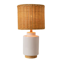 Joelle Rattan Natural/White Table Lamp 45cm