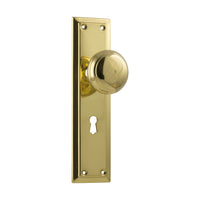 0982 Door Knob Richmond Lock Pair Polished Brass H200xW50xP62mm