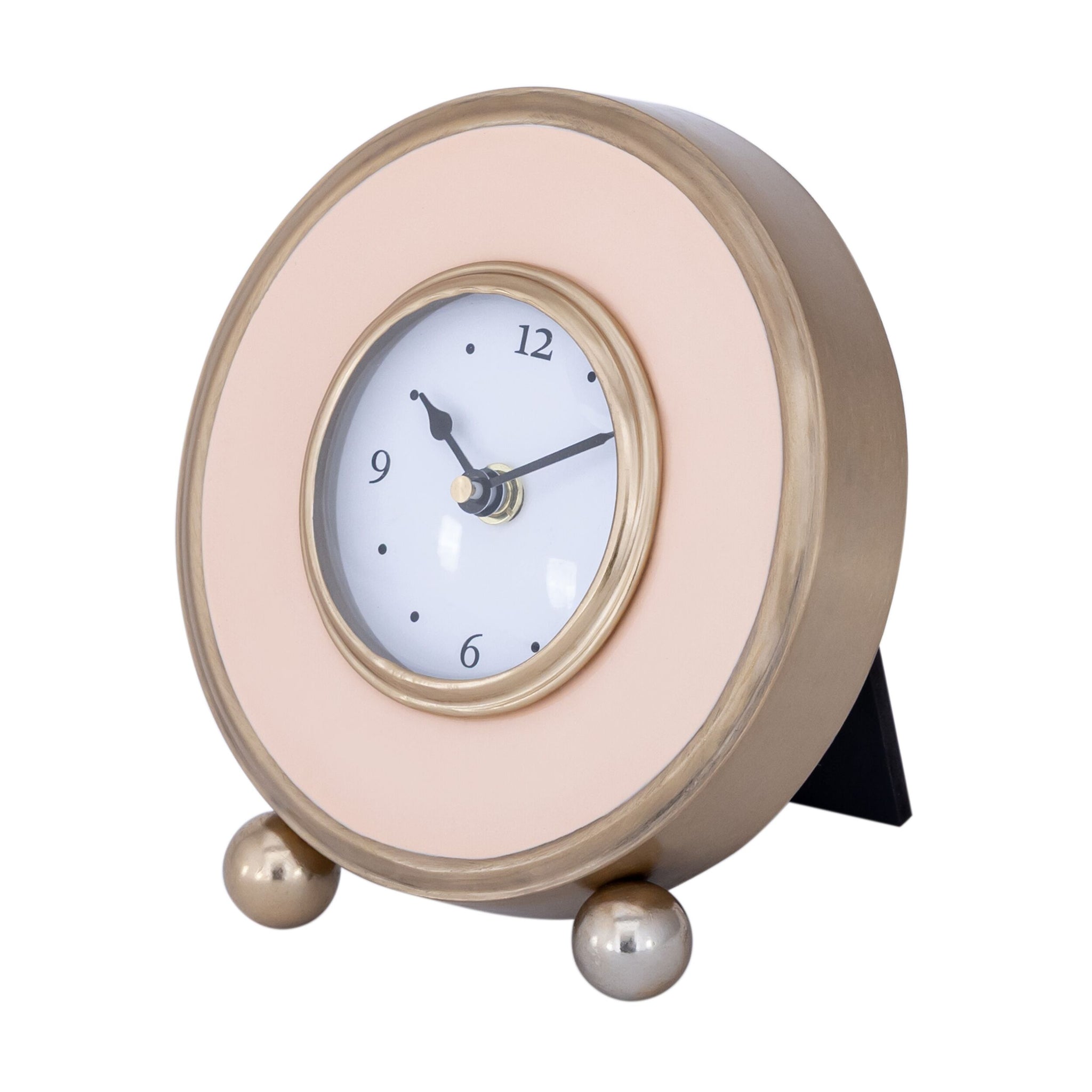 Iron Mantel Clock with Enamel Blush