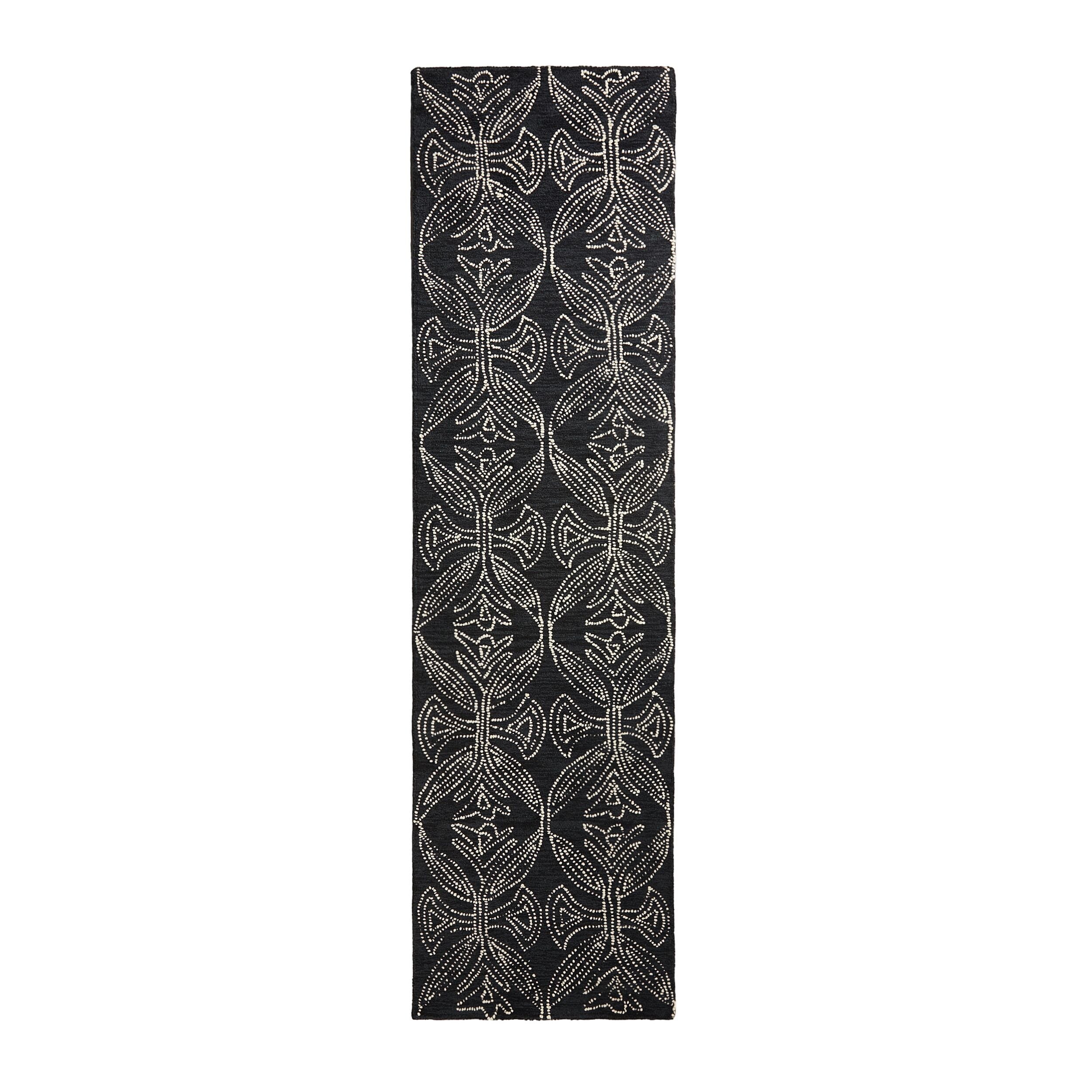 Dreamtime Hand Tufted Wool Black & White Runner 80x300cm