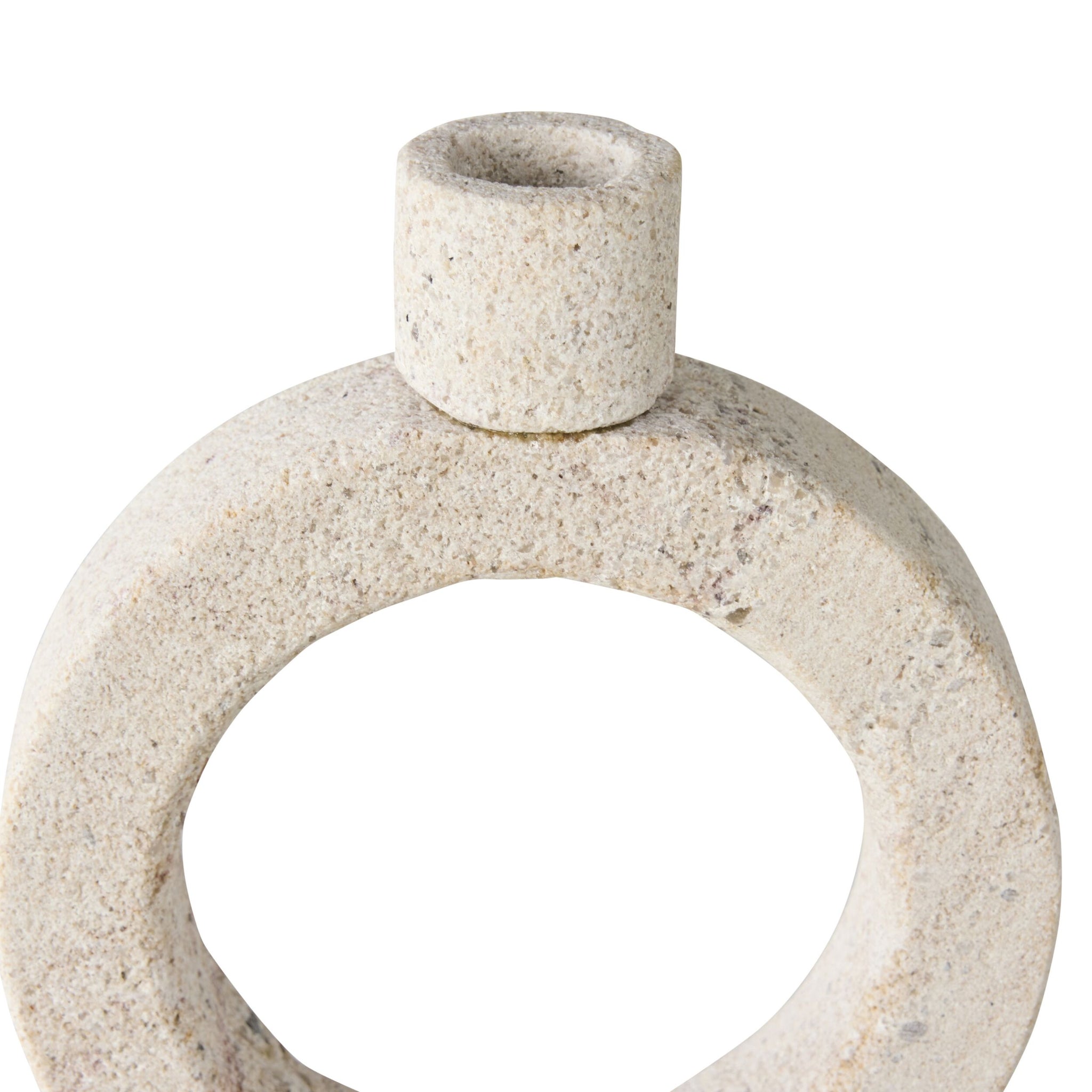 Beige Marble Orb Candle Holder Medium