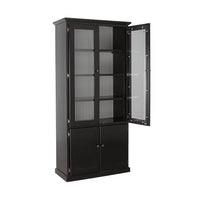 Armand 4 door Display Cabinet Black with White Detail