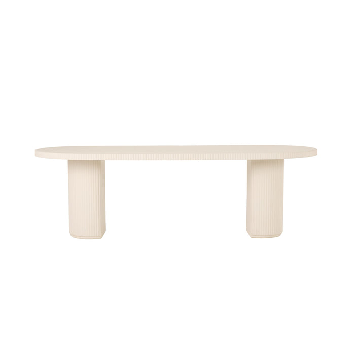 Ravello Ripple Dining Table 240x90cm Ivory Stone