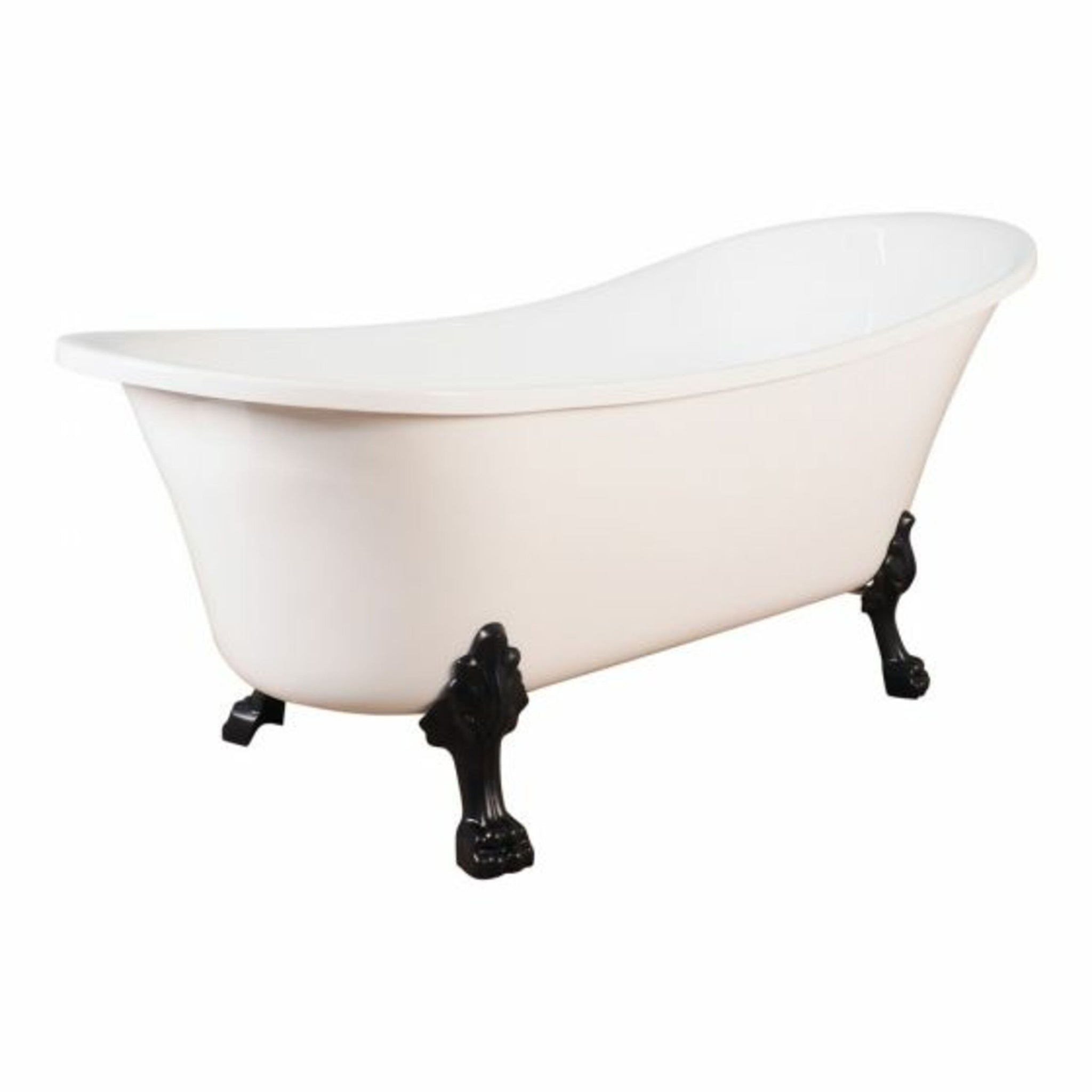 Alto White Bath 1700mm with Black Feet Package