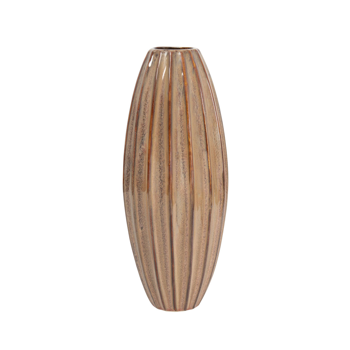 Valencia Tall Ribbed Vase Earth