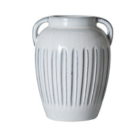 Salerno Ribbed Amphora Ceramic Vase