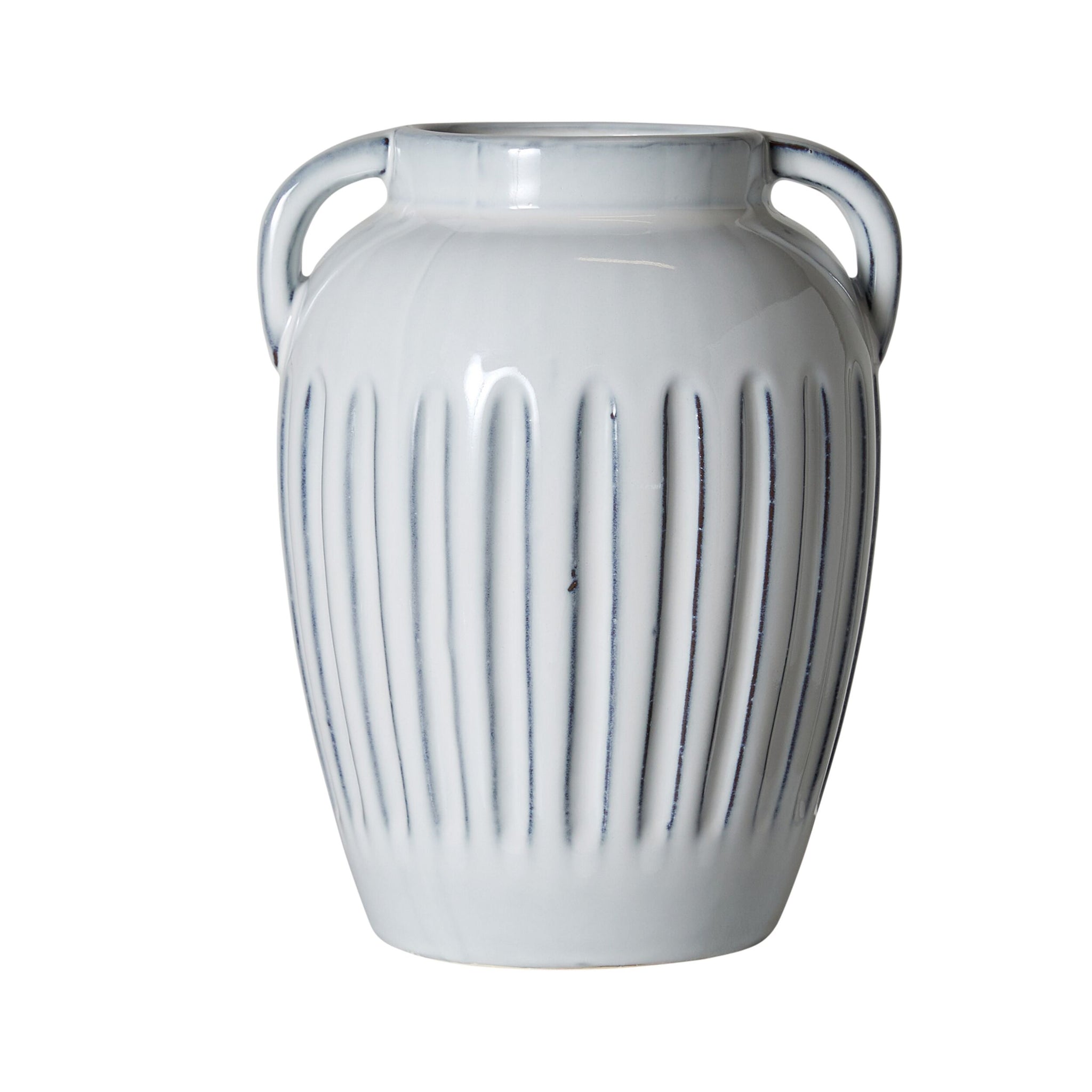 Salerno Ribbed Amphora Ceramic Vase