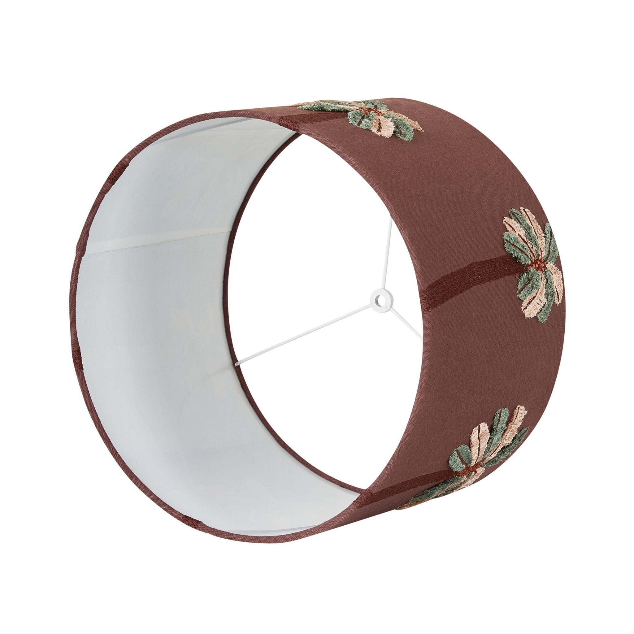 Embroidered Palm Shade Brown 35cm