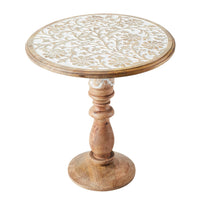 Round Carved Pedestal Table 56x53x53cm