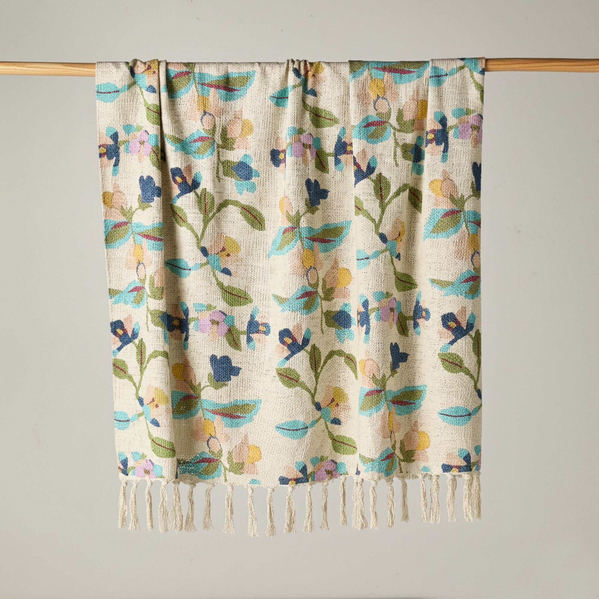Stitch Summer Bloom Embroidered Throw