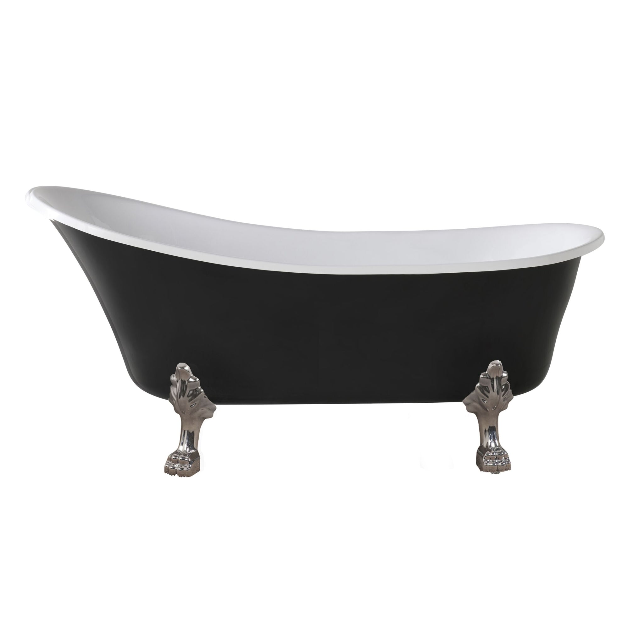 Alto Black Bath 1700mm with Chrome Feet Package