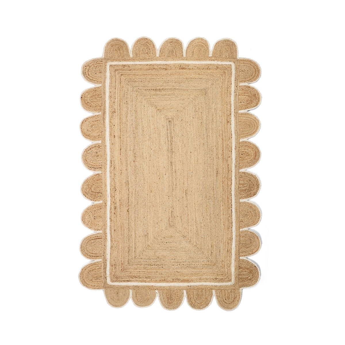 Granada Scalloped Jute Rug 150x240cm