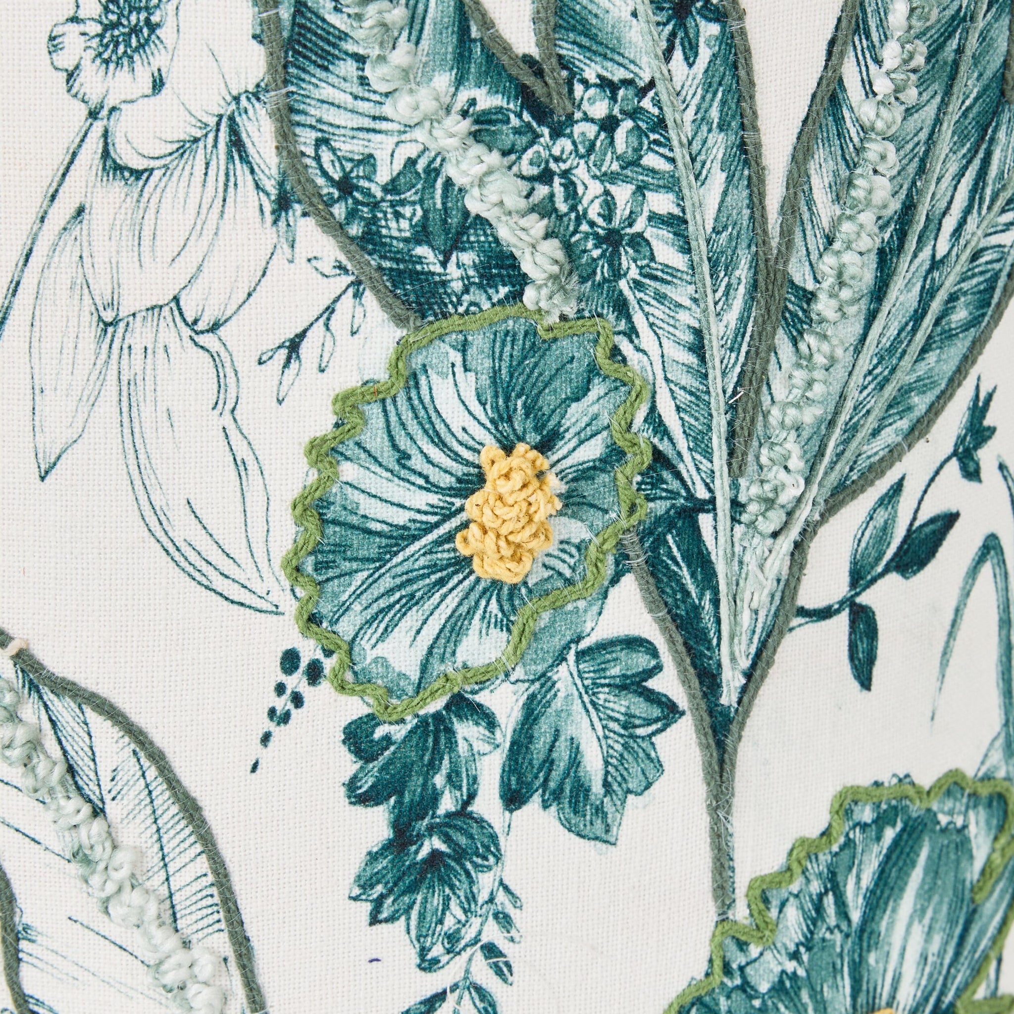 Embroidered Bloom Shade Green 35cm