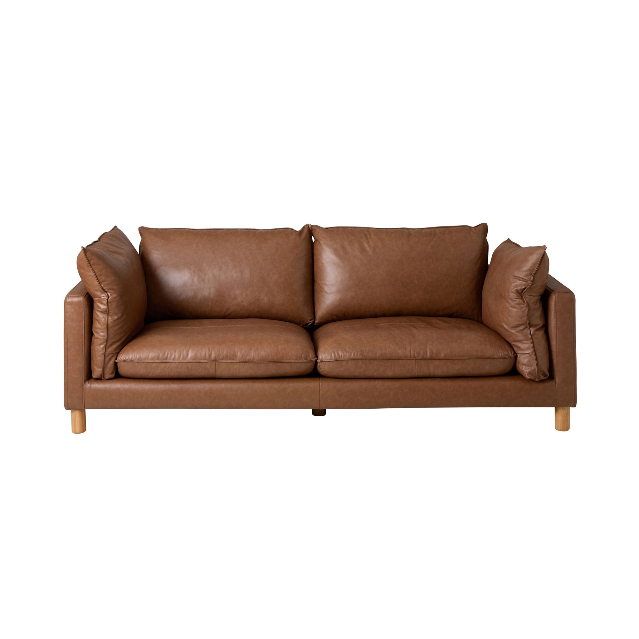 Whitehaven Leather 3 Seater Sofa Vintage Saddle