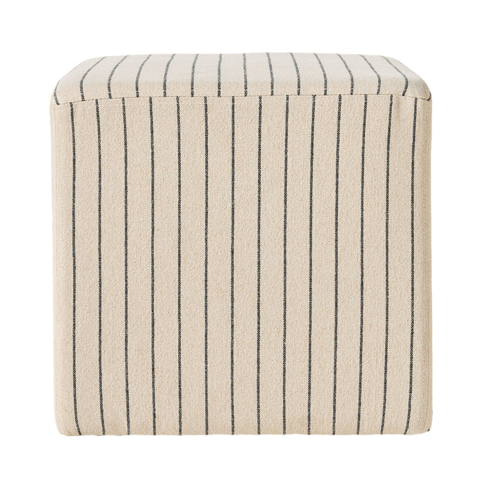 Torino Square Ottoman Alexandra Linen Stripe
