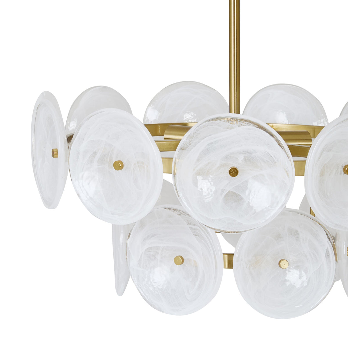 Sonny 4 Light Glass Chandelier Cloudy Milk 50cm