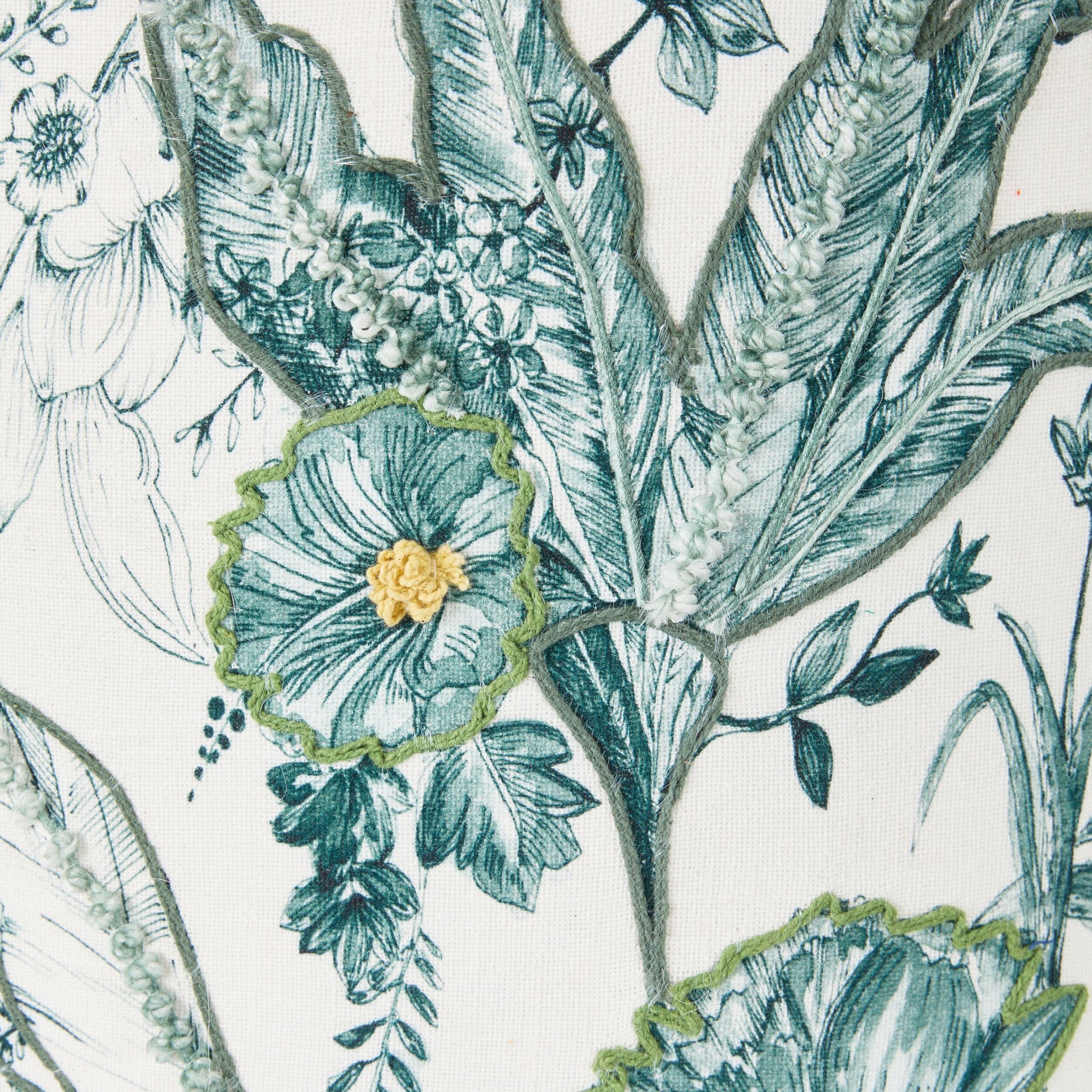 Embroidered Bloom Shade Green 45cm