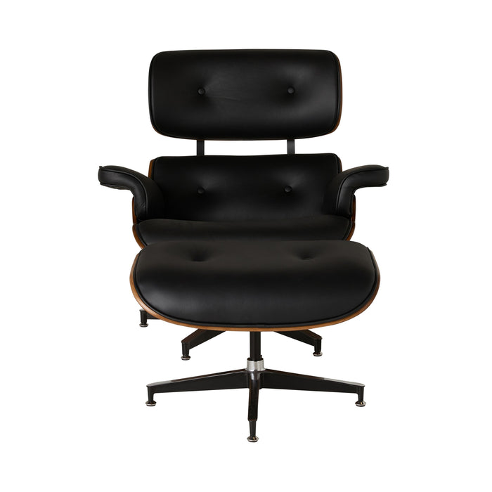 Replica Eames Lounge Chair and Ottoman Black Leather