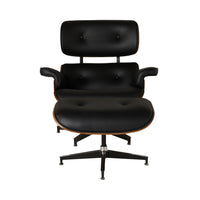 Replica Eames Lounge Chair and Ottoman Black Leather