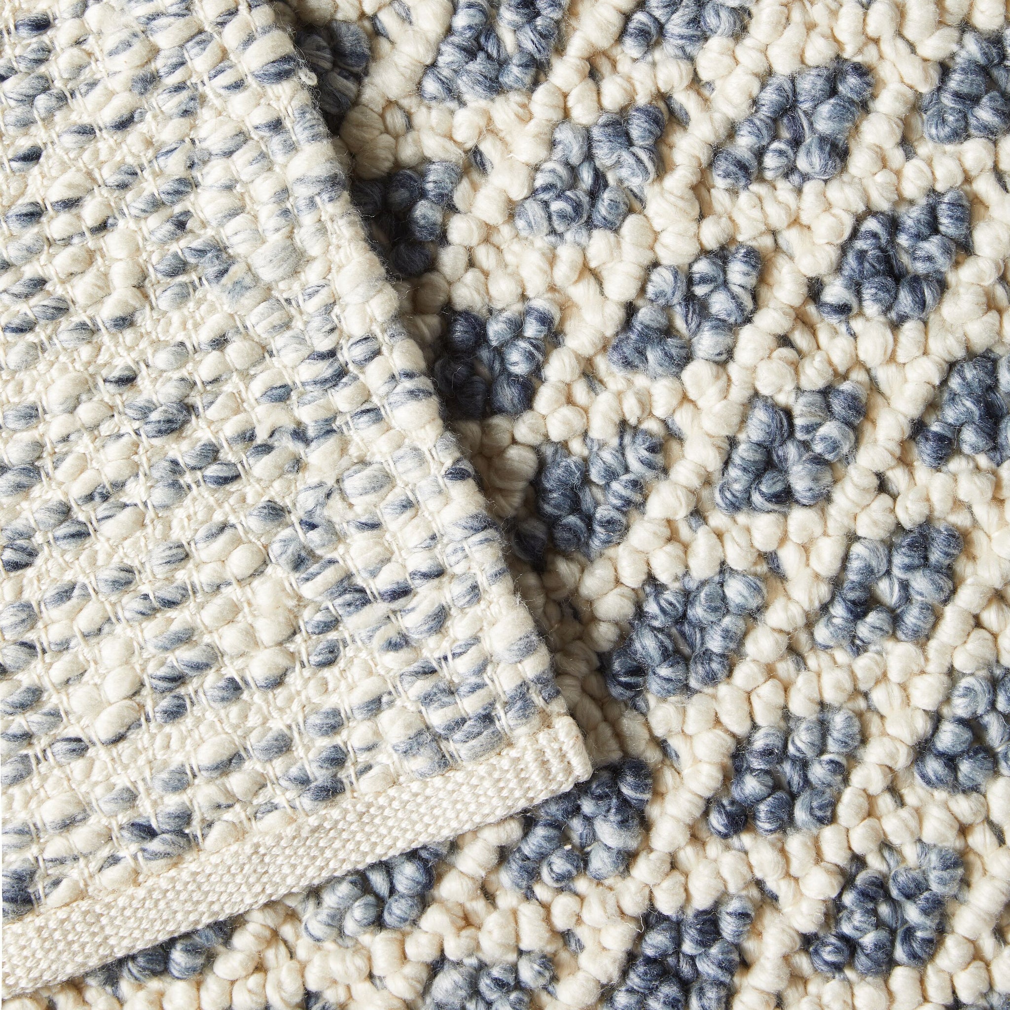 Kira Diamond Hand Woven Blue & Cream Rug 240x150cm