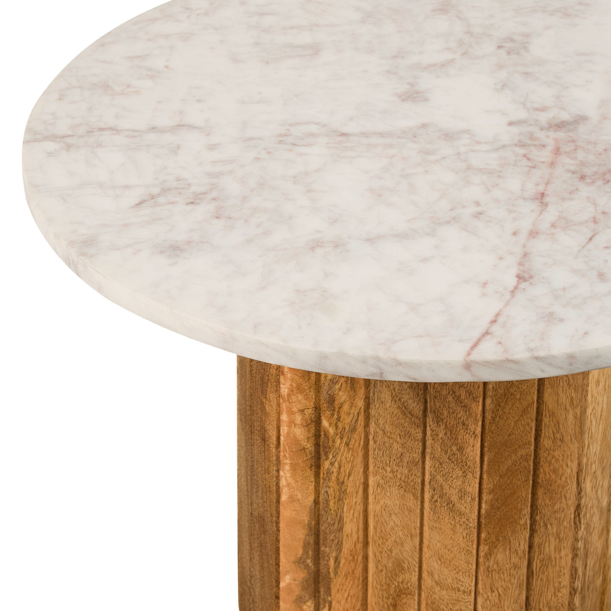 Cassius Side Table Round Marble Top White