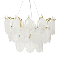 Greta Glass Leaf 7 Light Chandelier 21x50cm