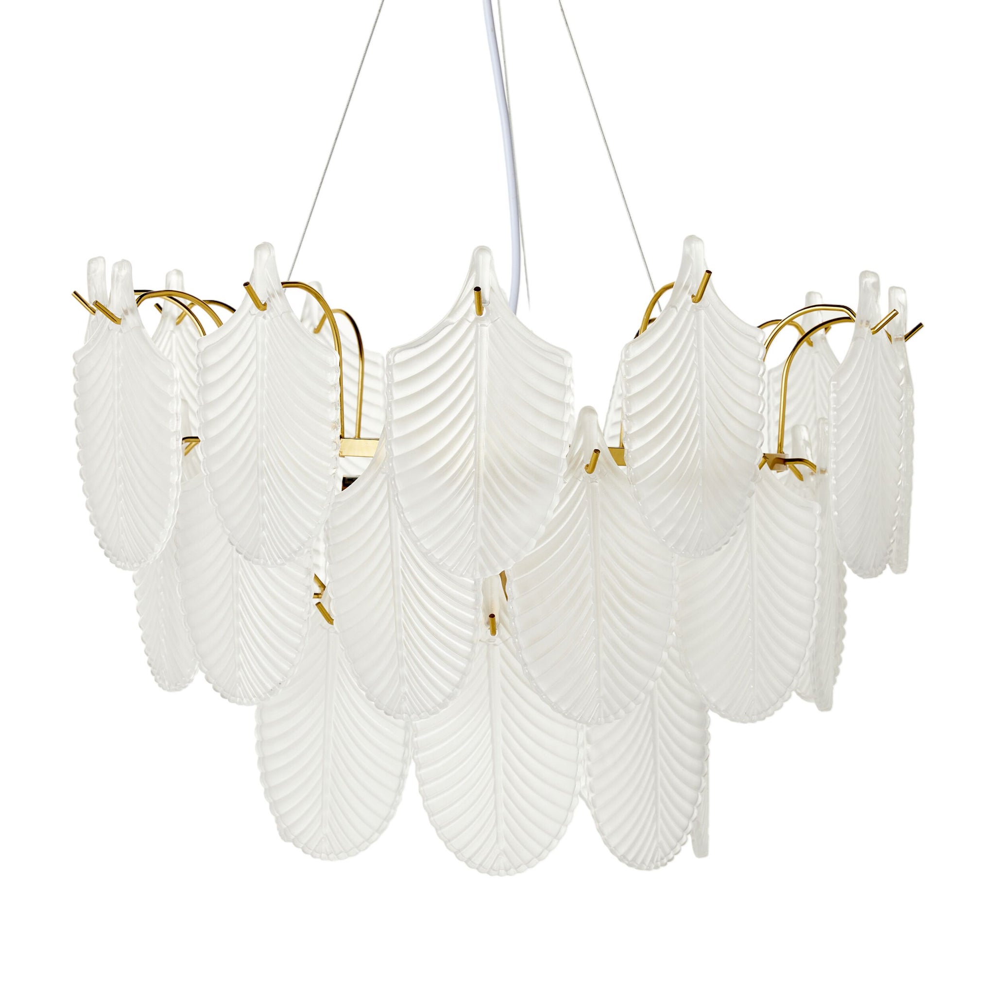 Greta Glass Leaf 7 Light Chandelier 21x50cm